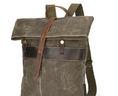 Waxed Canvas Mens Cool Backpacks Canvas Travel Backpack Canvas School Backpack for Men