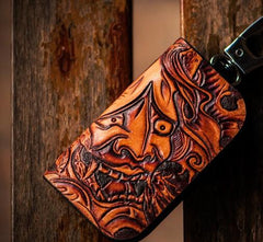 Handmade Leather Biker Mens Cool Car Key Wallet Coin Wallets Pouch Car KeyChain for Men