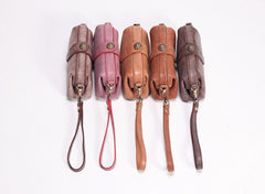 Vintage LEATHER Womens Wristlet Bag Change Long Wallet FOR Women