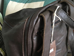 Vintage LEATHER WOMEN Barrel Backpacks School Bucket Backpacks FOR WOMEN