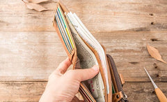 Cool Leather Mens Trifold Slim Front Pocket Wallets billfold Small Wallet for Men