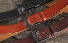 Genuine Leather Punk Rock Biker Trucker Mens Belt Men Black Coffee Belt for Men
