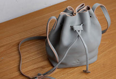 Genuine Leather Cute Bucket Bag Crossbody Bag Shoulder Bag Women Leather Purse