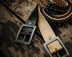 Handmade Genuine Leather Mens Belt Custom Cool Leather Men Black Belts for Men