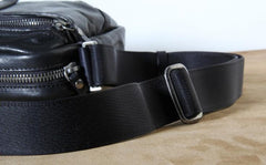 Genuine Leather Mens Cool Small Messenger Bag Sling Bag Chest Bag Bike Bag Cycling Bag for men