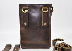 Mens Leather Small Belt Pouch Side Bag Waist Pouch COURIER BAG Holster Belt Case for Men