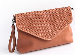 Fashion WOMENs Braided LEATHER Large Wristlet Purse Shoulder Bag Purse FOR WOMEN