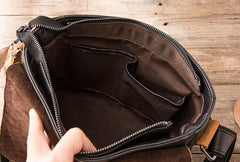 Handmade Cool Leather Mens Small Messengers Bag Shoulder Bags for Men