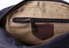 Mens Waxed Canvas Leather Small Side Bag Canvas Messenger Courier Bags for Men