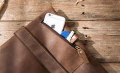 Coffee Leather Mens Cool Sling Bag Sling Shoulder Bags Chest Bags for men