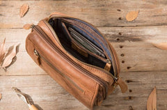 Cool Leather Mens Small Side Bag Messenger Bags Shoulder Bags for Men