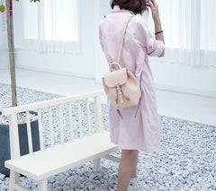 Handmade Leather Beige Womens Backpack Travel Backpack School Backpack for Women