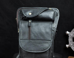 Cool Leather Drop Leg Bag Belt Pouches Mens Waist Bag Shoulder Bag for Men