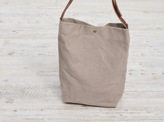 Mens Canvas Gray Cool Bucket Courier bag Messenger Bag Canvas Side Bag for Men