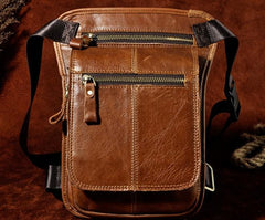 Cool Biker Mens Leather Drop Leg Bag Belt Pouch Waist Bag Side Bag Shoulder Bag for Men