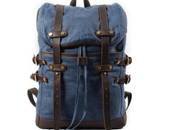 Waxed Canvas Mens Travel Backpack Canvas Hiking Backpack Canvas Backpack for Men