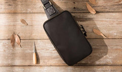 Cool Leather Mens Sling Bag Sling Shoulder Bags Chest Bag for men