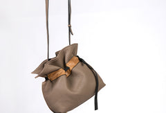 Handmade Genuine Leather Shopper Bag Bucket Bag Shoulder Bag Purse For Women - EverHandmade