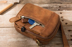 Leather Belt Pouch Belt Cases Mens Waist Bag Small Shoulder Bag for Men