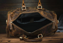Vintage Leather Mens Large Weekender Bag Travel Bag Duffle Bag