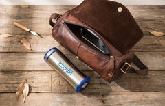 Cool Small Mens Leather Barrel Bag Messenger Bags Shoulder Bags  for Men