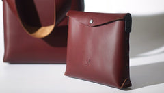 Handmade Leather Shoulder Tote Purse With Matching Wallet for Women