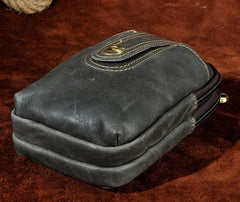 Mens Small Leather Holster Belt Case Belt Pouch Cell Phone Waist Pouch for Men