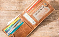 Cool Leather Mens Trifold Slim Front Pocket Wallets billfold Small Wallet for Men