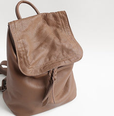 Vintage Soft LEATHER WOMEN Bucket Backpack School Backpack FOR WOMEN