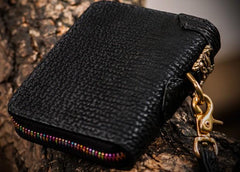 Handmade Leather Biker Wallet Mens Cool Small Chain Wallet billfold Trucker Wallet with Chain