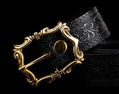 Handmade Black Leather Mens Belts Custom Cool Leather Men Belt for Men