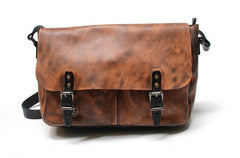 Cool Handmade Vintage Leather Mens Messenger Bags Shoulder Bag for men
