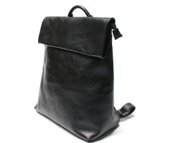 Cool Black Mens Leather Backpack Travel Backpacks Laptop Backpack for men