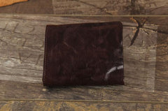 Handmade Genuine Leather Mens Cool Slim Leather Billfod Wallet Men billfold Wallets Bifold for Men