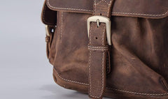 Vintage Cool Leather Mens Backpack Large Travel Bag Hiking Bag for men