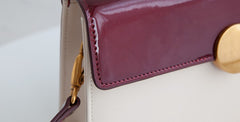 Cute Leather Womens Stylish White Handbag Crossbody Purse Barrel Shoulder Bag for Women