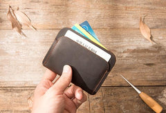 Vintage Leather Mens Card Holders Slim Front Pocket Wallet Card Wallets for Men