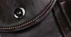Cool Coffee Small Mens Leather Side Bag Messenger Bag Shoulder Bag for Men