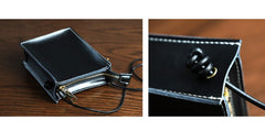 Cute Black Leather Phone Purse Women Side Bag Box Phone Crossbody Purse For Women