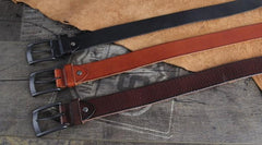 Genuine Leather Punk Rock Biker Trucker Mens Belt Men Black Coffee Belt for Men