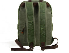 Waxed Canvas Leather Mens Camera Backpack Canvas Travel Backpack Canvas Camera Backpack for Men