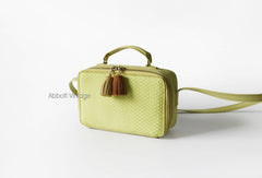 Cute Leather Green Womens Mini Box Crossbody Purse Box Shoulder Bag for Women