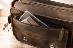Coffee Vintage Leather Mens Camera Messenger Bag Crossbody Camera Bags for Men