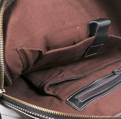 Cool Black Leather Mens Briefcase Work Bag Laptop Bag Business Bag for Men