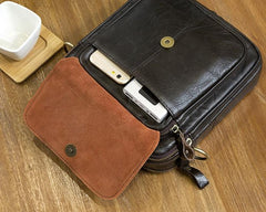 Cool Leather Mens Small Side Bag Messenger Bag Shoulder Bags for Men