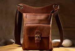 Cool Biker Leather Drop Leg Bag Mens Belt Pouch Waist Bag Shoulder Bag for Men