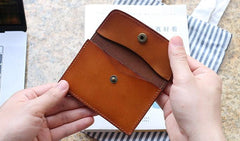 Leather Mens Card Wallet Front Pocket Wallet Small Slim Wallets Change Wallets for Men