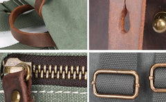 Cool Waxed Canvas Leather Mens Backpack Canvas Travel Backpack Canvas School Backpack for Men