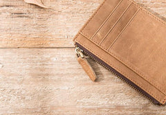 Cool Leather Mens Slim Front Pocket Wallet Small Wallets for Men