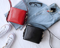 Cute Leather Womens Stylish Bucket Shoulder Bag Barrel Crossbody Purse for Women